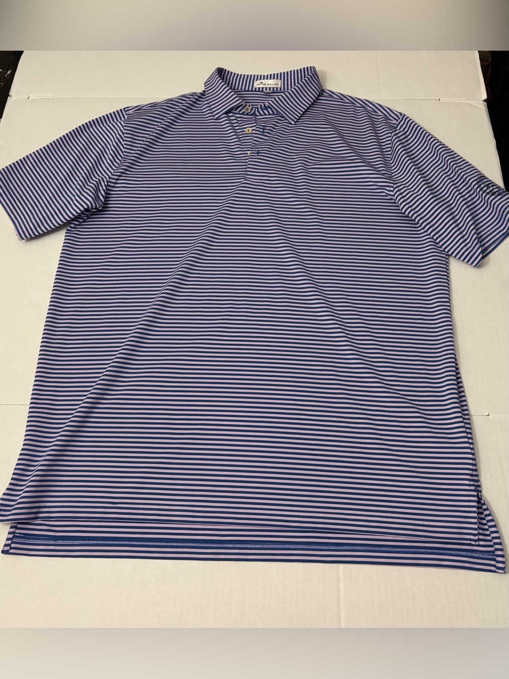 Peter Millar striped performance polo shirt size XL